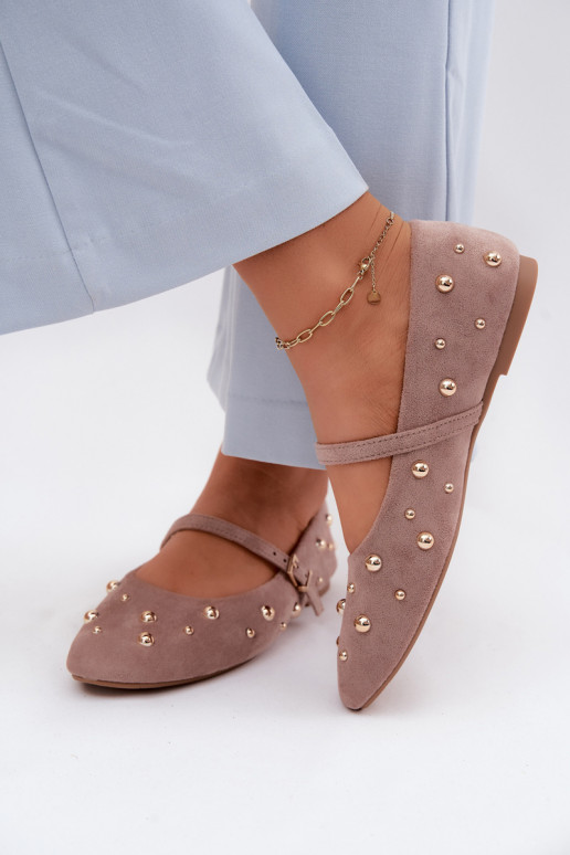 Ballerinas Mit Dekoration I Streifenem Beige Cuddly