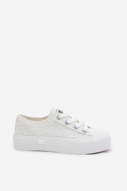 Freizeitschuhe mit Spitzenmotiven und Plateau LEE ISLA LACE INOMEN LOIN 50261003.1FG in Weiß