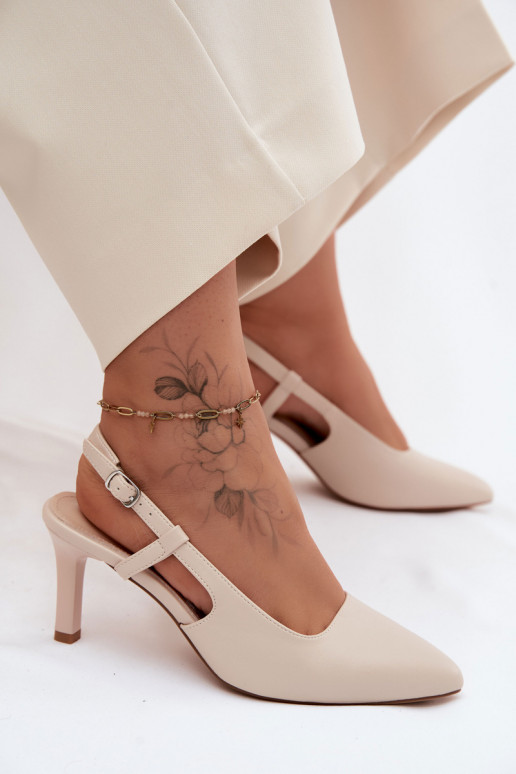 Damen-Sandalen mit Absatz Sergio Leone SK157 in Sandfarbe
