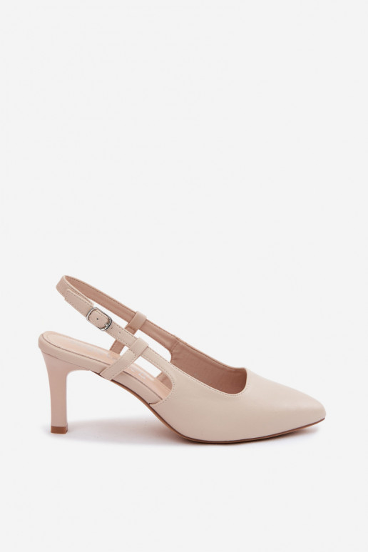 Damen-Sandalen mit Absatz Sergio Leone SK157 in Sandfarbe