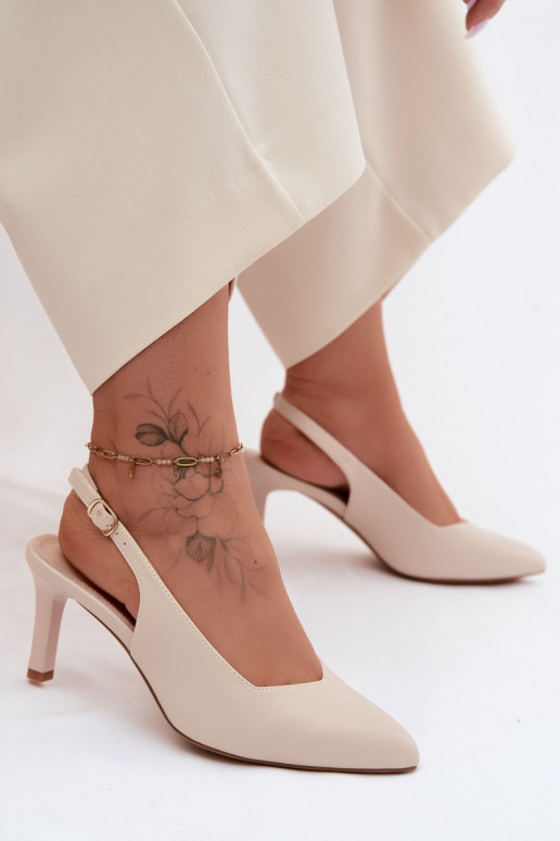 Damen-Sandalen auf dünnen Absätzen Sergio Leone SK158 in Sandfarbe