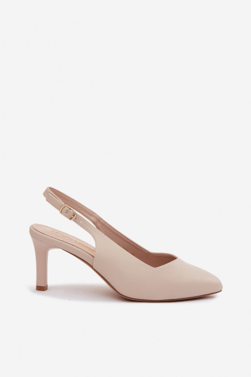 Damen-Sandalen auf dünnen Absätzen Sergio Leone SK158 in Sandfarbe