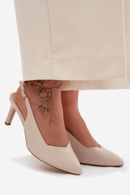 Damen-Sandalen auf dünnen Absätzen Sergio Leone SK158 in Sandfarbe