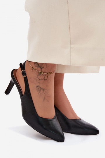 Damen-Sandalen auf dünnen Absätzen Sergio Leone SK158 in Schwarz