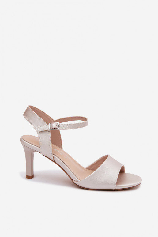 Damensandalen Ermöglicht Smukłym Obcasie Sergio Leone SK347 Silberfarbe