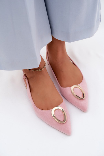 Damensandalen mit breiten Absätzen mit Ornamenten pinke Farbe Sparkle 2