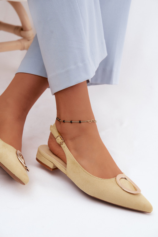 Damensandalen mit breiten Absätzen mit Ornamenten gelbe Farbe Sparkle