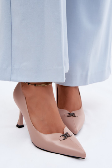 Hochhackige Schuhe mit dekorativen Details Vinceza 62291 sandfarben