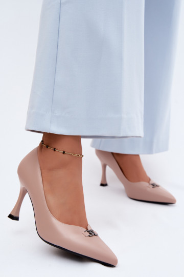 Hochhackige Schuhe mit dekorativen Details Vinceza 62291 sandfarben 2