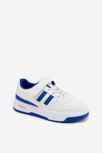 Kinder-Sneaker mit Klettverschlüssen in Weiß-Blau Neressa