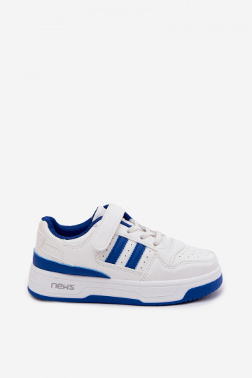 Kinder-Sneaker mit Klettverschlüssen in Weiß-Blau Neressa 2
