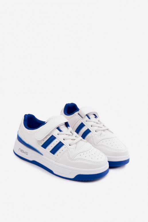 Kinder-Sneaker mit Klettverschlüssen in Weiß-Blau Neressa