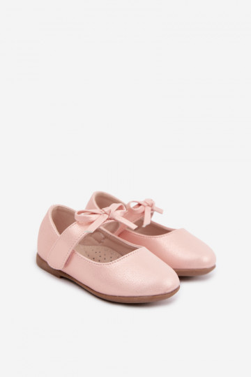 Ballerinas Kindisch mit Klebeverschlüssen mit Bändern pinke Farbe Drippy