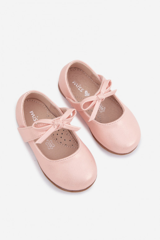 Kinder-Ballerinas mit Klettverschlüssen und Schleifen in Rosa Drippy