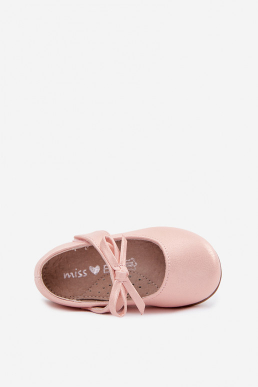 Kinder-Ballerinas mit Klettverschlüssen und Schleifen in Rosa Drippy