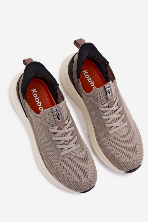 Herren-Slipper-Sportschuhe mit Plattform Kobbo 102421 sandfarben