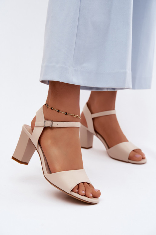 Damen-Sandalen mit hohen Absätzen Sergio Leone SK861 Beige