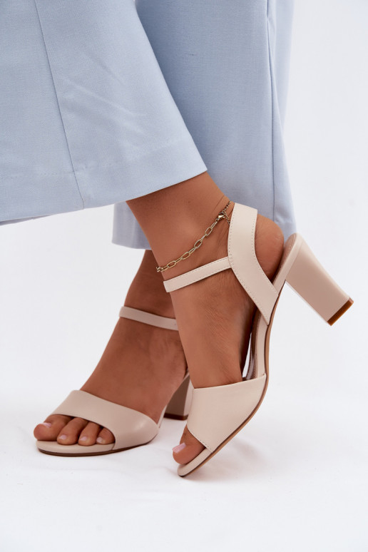 Damen-Sandalen mit hohen Absätzen Sergio Leone SK861 Beige