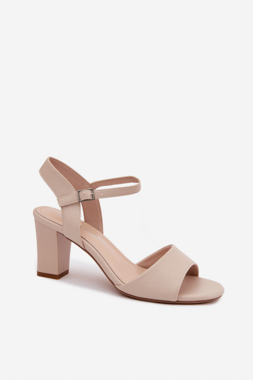 Damen Sandalen mit hohen Absätzen Sergio Leone SK861 sandfarben