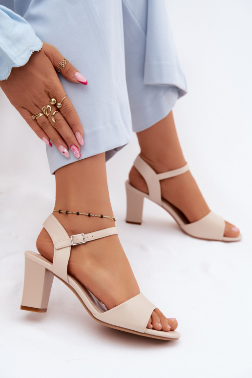 Damen-Sandalen mit hohen Absätzen Sergio Leone SK861 Beige