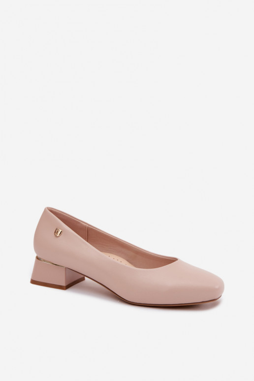 Sergio Leone PB417 Kunstleder-Pumps in Sandfarbe