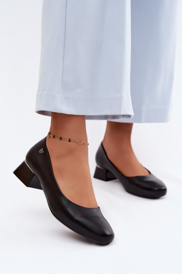Sergio Leone PB417 Kunstleder-Pumps in Schwarz 2