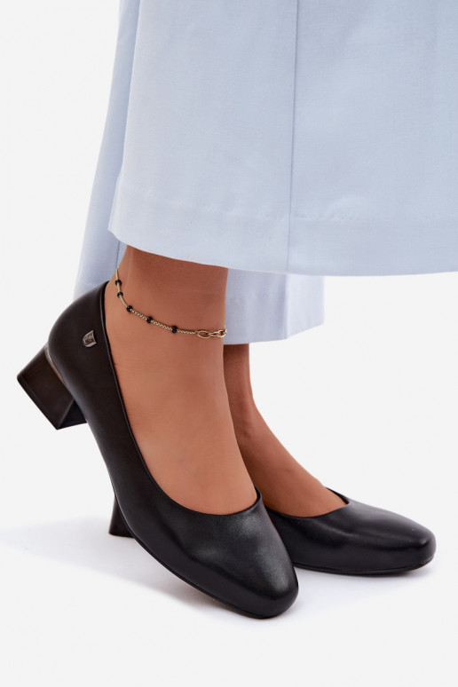 Sergio Leone PB417 Kunstleder-Pumps in Schwarz