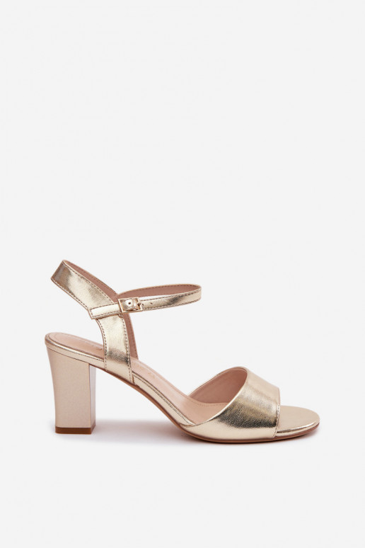 Damen-Sandalen mit hohen Absätzen Sergio Leone SK861 goldene Farbe