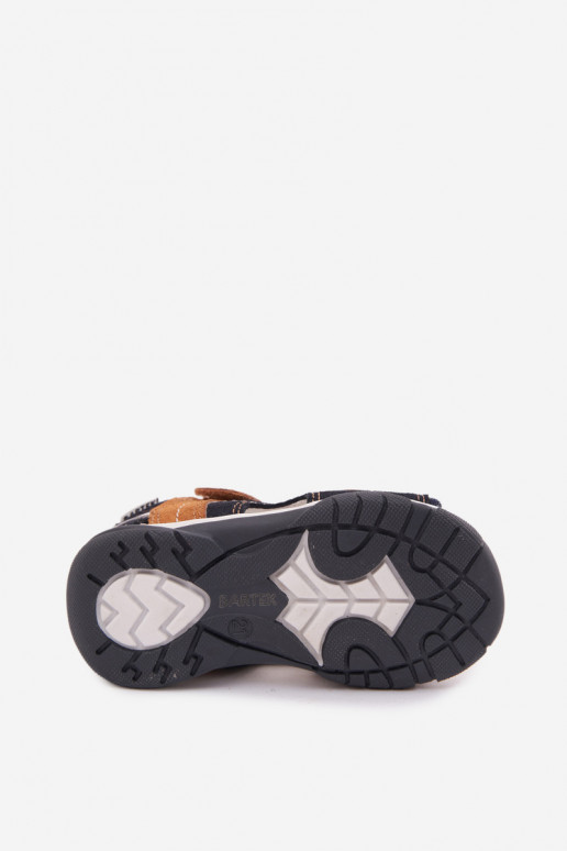 Haut INildledersandalen für Jungs Bartek 84408-66 blaue-braune Farbe