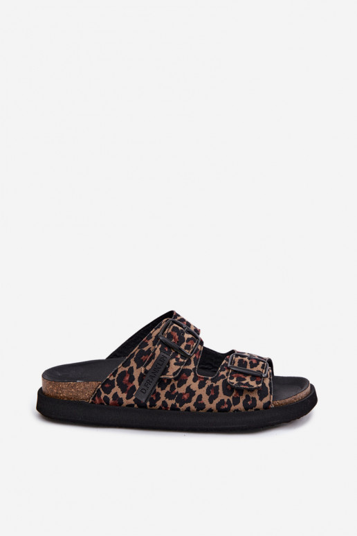 D.Franklin DFSH407011 Damen-Platformslipper mit Leopardenmuster