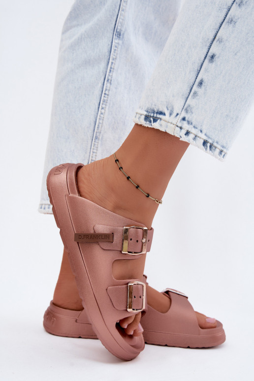 Leichte Damenschuhe mit Schnallen D.Franklin DFSH413002 roségold