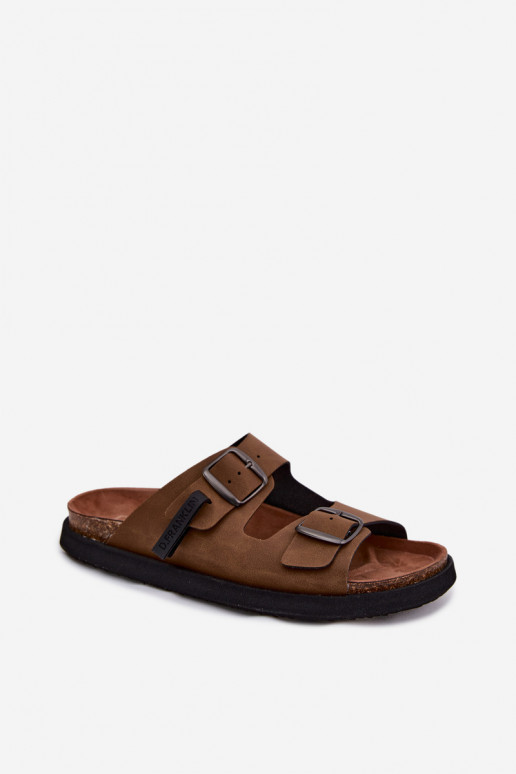 Herrenlederslipper mit Schnallen D.Franklin DFSH407017 braun