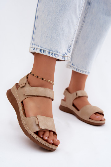 Damen-Platformsandalen in Sandfarbe Linora 2
