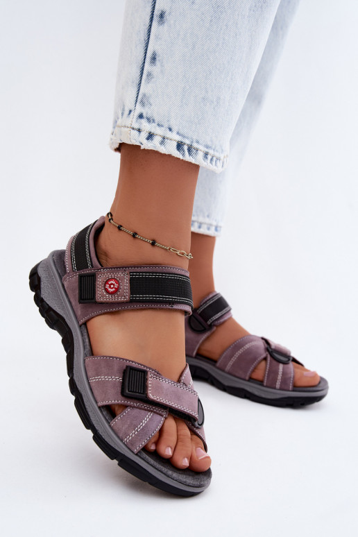 Haut INildledersandalen für Damen mit Klebeverschlüssen LaZuendoZue Blingy