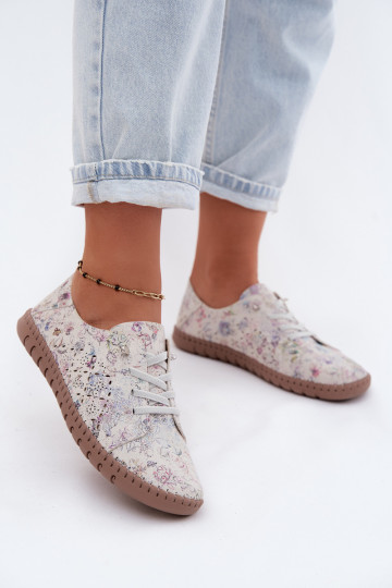 Muster Schuhe mit Ausschnitten aus Kunstveloursleder Flaria