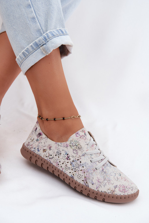 Muster Schuhe mit Ausschnitten aus Kunstveloursleder Flaria