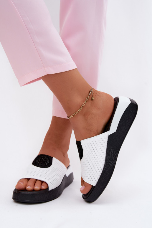 Weiße Leder-Damenschuhe Fablee