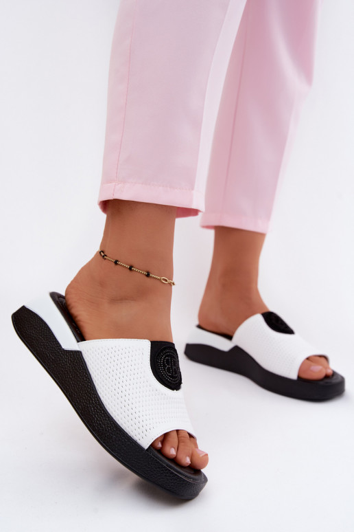Weiße Leder-Damenschuhe Fablee