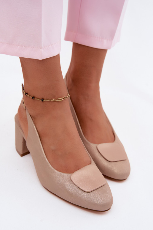 Damensandalen Obcas Słupek Ozdoba roségoldene Farbe Es mussden