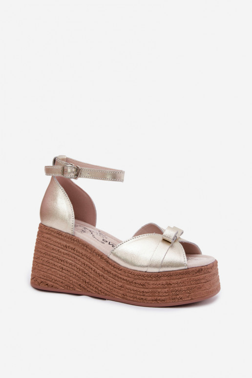 Haut Plateausandalen goldene Farbe Ashen