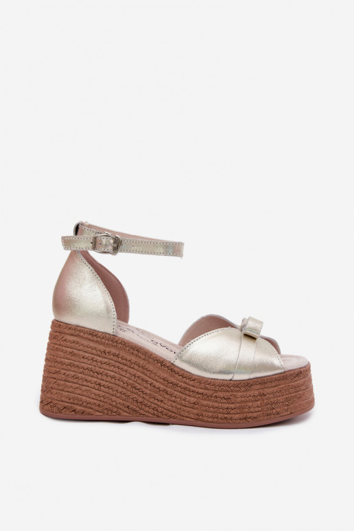 Haut Plateausandalen goldene Farbe Ashen