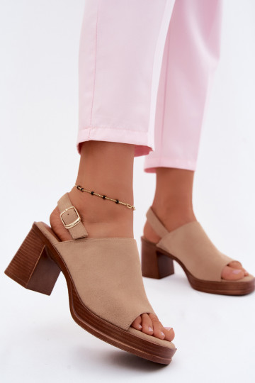 Damen-Sandalen mit hohen AbsätzenImitacji aus INildlederu Beige Eclipse 2