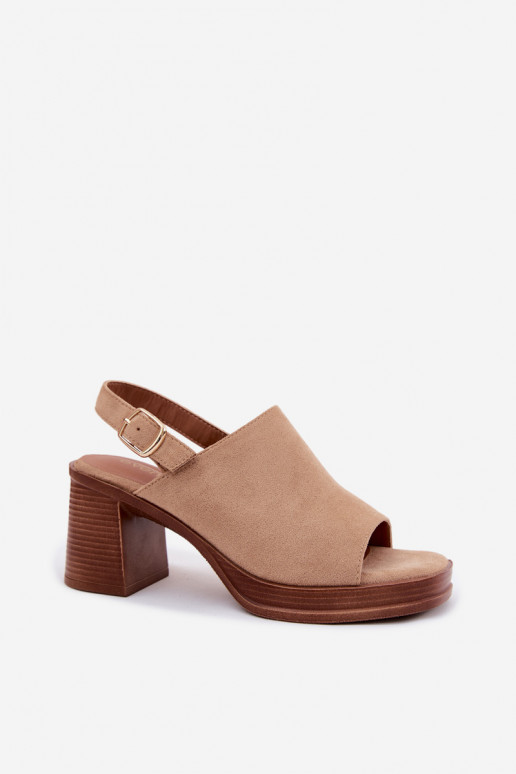 Damen-Sandalen mit hohen AbsätzenImitacji aus INildlederu Beige Eclipse