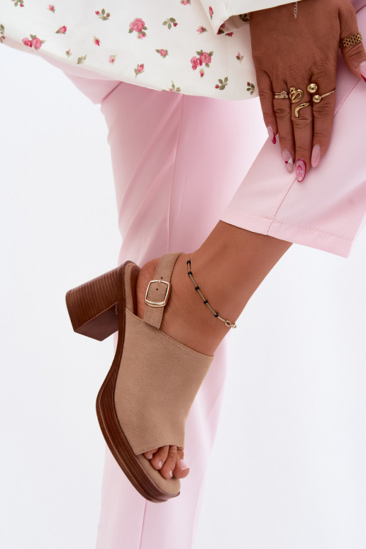 Damen-Sandalen mit hohen AbsätzenImitacji aus INildlederu Beige Eclipse