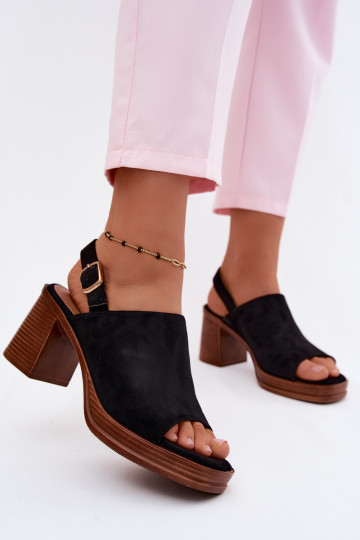 Damen-Sandalen mit hohen AbsätzenImitacji aus INildlederu schZuarze Farbe Eclipse 2