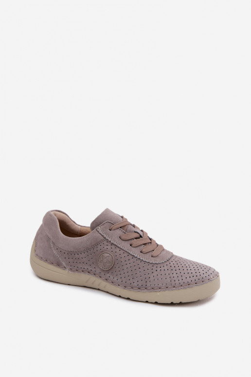 Haut aus INildleder Schuhe Feminin mit Schnürsenkeln Beige Bahia
