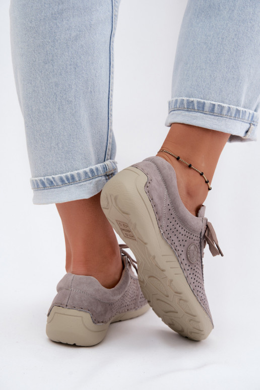 Haut aus INildleder Schuhe Feminin mit Schnürsenkeln Beige Bahia