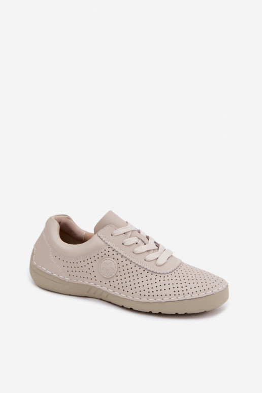 Ivory Leder-Damenschuhe mit Schnürsenkeln Bahia