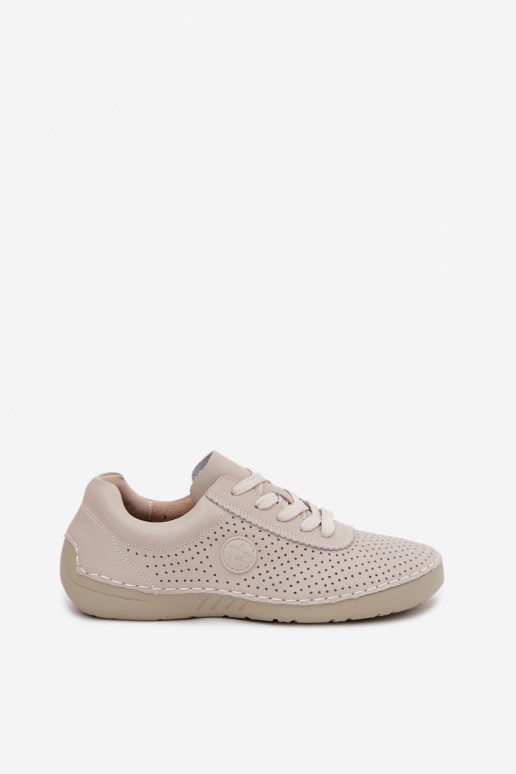 Haut Schuhe Feminin mit Schnürsenkeln elfenbeinfarbe Bahia