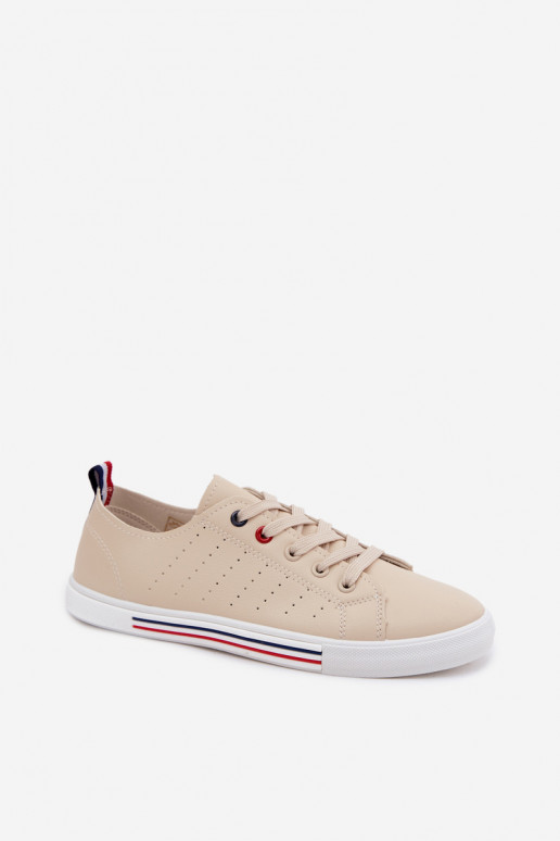 lässige Schuhe Turnschuhe FemininImitacji Skóry Beige Tulum